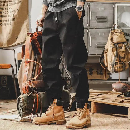American Style Vintage Workwear Pants Men's Autumn Winter Loose Cuffed Heavy Duty New Casual Trousers Versatile Long Pants