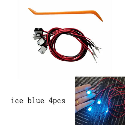 4Pcs LED Ambient Light Transparent lamp body circular Car Inner Bowl Light Door Handle Lights Handrail Lights Decorative Lamp
