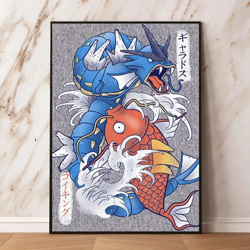 Classic Canvas Hd Prints Poster Pokemon Charizard Blastoise Cartoon Character High Quality Home Living Room Mural Decorative