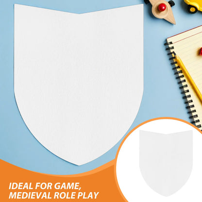 14Pcs Blank Paperboard Shields Unfinished Kids Knight Party Crafts 16.5x13 Inches DIY Decoration Cardboard Craft Kit for Role