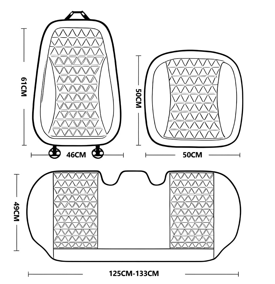 SEAMETAL 3D Car Seat Cover Breathable Auto Seat Cushion Convex Design for Heat Dissipation Sweatproof Universal Chair Protector