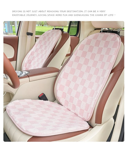 Pink Car Seat Cushion Covers Winter Thick Warm Anti-Slip Plush Comfortable Simple Design Car Seat Cover Seat Accessories