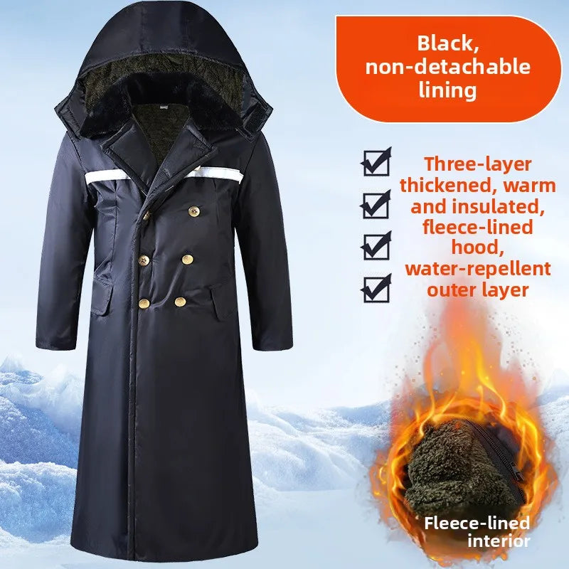 Thickened Cotton Jacket Removable Inner Vest Long Windproof Northeast Cold Storage Night Reflective Work Cotton Clothes