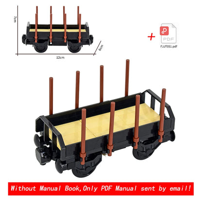 26cm Retro Double-Deck Passenger Train Car Building Blocks Model Green Gray Classic Train Display Toy for Hobbyists