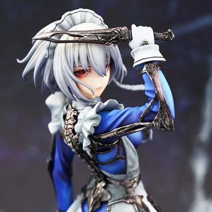 Touhou Project Sakuya Izayoi Maid GK Figure Throwing Knives Anime Statue For Collectors Fans Home Desk Display Holidays Gift