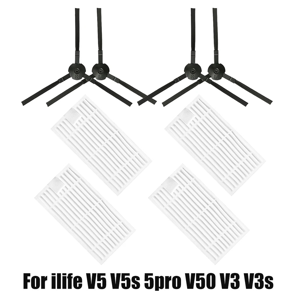 For ilife v5s v5 pro x5 V5 V3 v5s pro V50 V55 side Brush hepa Filter Mop Cloth magic paste accessories  vacuum cleaner parts