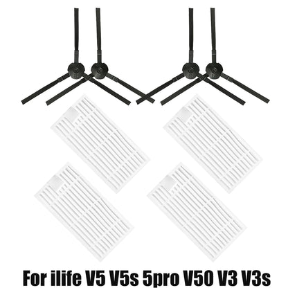 For ilife v5s v5 pro x5 V5 V3 v5s pro V50 V55 side Brush hepa Filter Mop Cloth magic paste accessories  vacuum cleaner parts