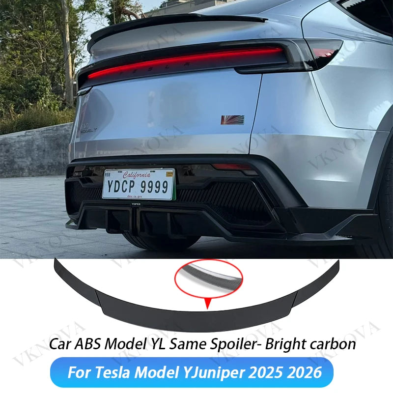 Glossy Black Rear Trunk Spoiler Trim Kit for Tesla Model Y Juniper 2025 - P Style Blade Sport Body Styling Exterior Accessories