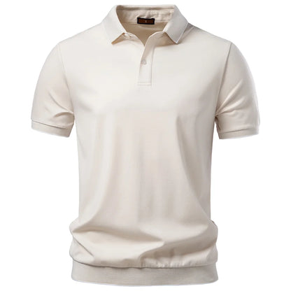 AIOPESON Tencel Polo Shirt Men‘s Solid Color Old Money Design Premium Fabric Skin Friendly Cool Breathable Soft Wear