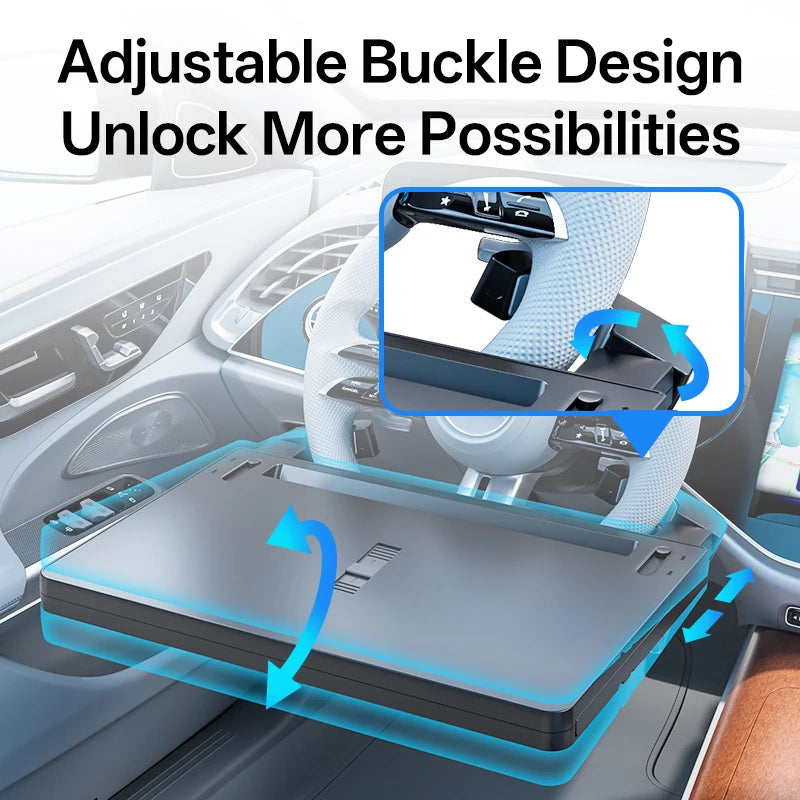 Multifunctional Car Steering Wheel Desk Portable Laptop Desk Foldable Car Storage Stand Work and Dining Table Travel Office