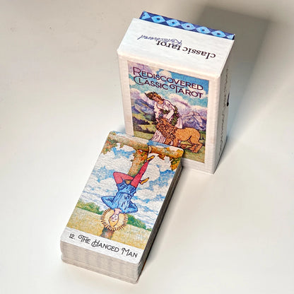 Rediscovered Classic Tarot Deck 78 Pcs Tarot Cards Drawn with Ball Pens Printed on 350GSM Double-embossed Cardstock 12*7cm