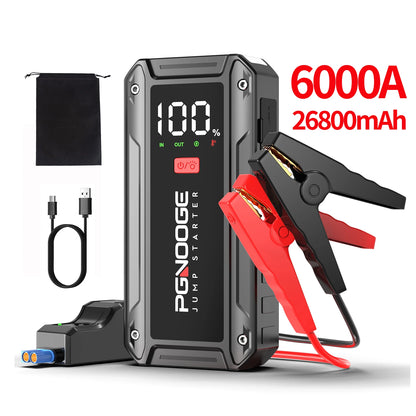 PGNOOGE 6000A 26800mAh Car Jump Starter, Car Battery Booster, Car Jump Starter Power Bank, Car Starter, Portable Battery Pack