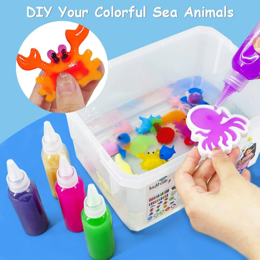 Magic Water ELF Toy Kit,Sea Creature Water ELF Kit, 3D Handmade Water Toy, Aqua Fairy Toy Set for Kids For Christmas & Birthday