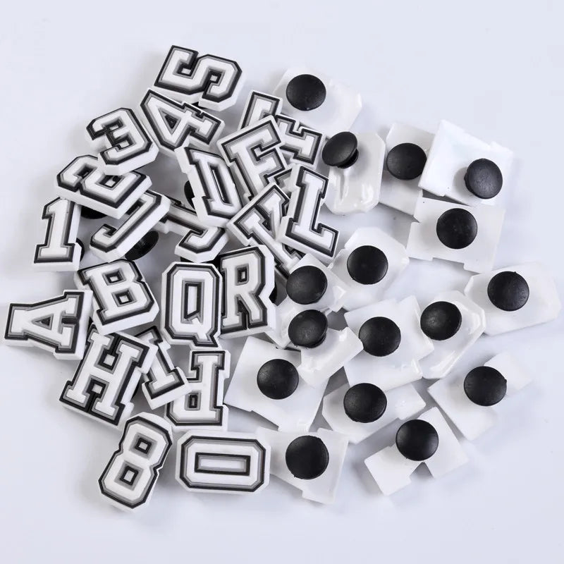 1-39PCS Letter Angle Number Good Quality Shoes Charms DIY PVC Shoe Bag Accessories For Wristband Pendant Decoration Party Gifts