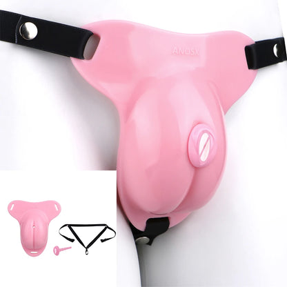ANOSX Male Chastity Cage Soft Silicone Penis Cages With Chastity Belt Labia Urethral Plug Imitation Clitoris Cock Lock BDSM