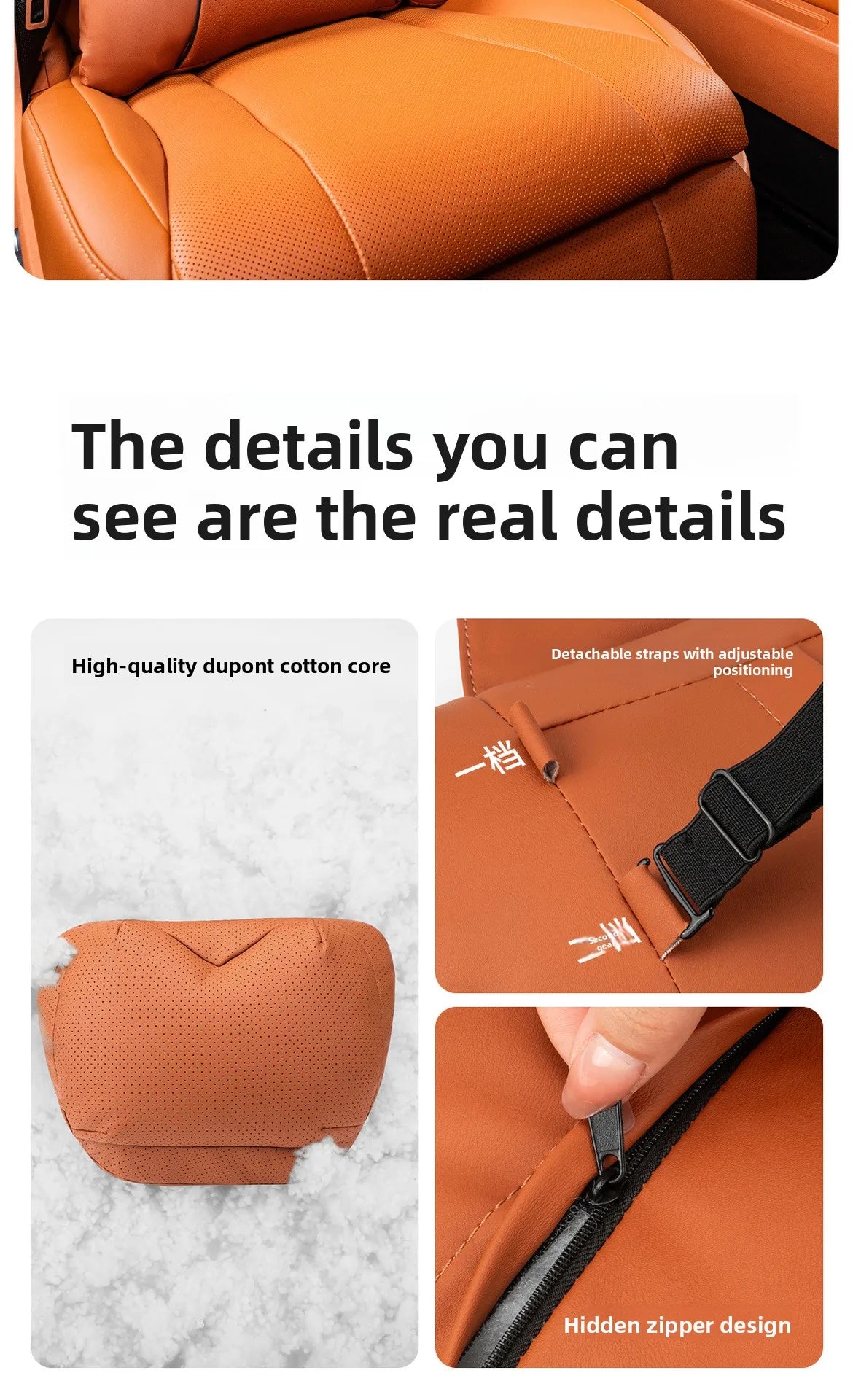 High Quality Universal Car Headrest Cushion Car Seat Neck Pillow High-grade Leather Breathable Lumbar Support Car Pillow