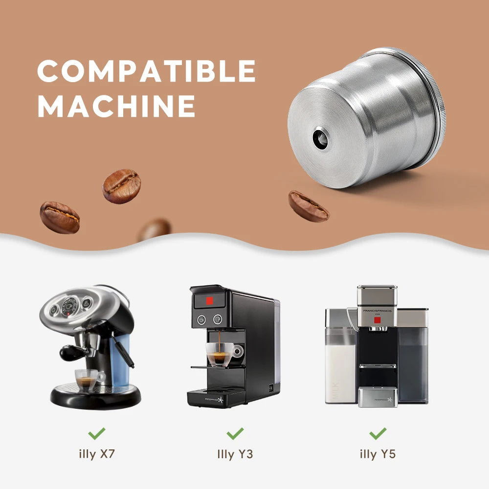 Reusable Capsule for illy y3 Machine Espresso Refillable Pods Stainless Steel Crema Coffee Filter Pod Comaptible with illy X7 Y5