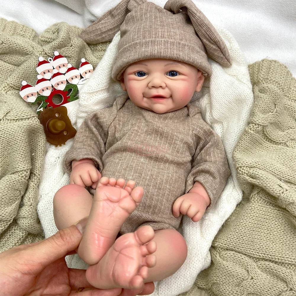 17 Inch Open Eyes Girl/Boy Full Soft Silicone Reborn Baby Realistic Veins and Capillaries Weighted Newborn Doll Collectible