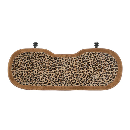 Fashion Leopard Print Car Seat Cover Soft Plush Leopard Steering Wheel Cover Winter Women Auto Interior Accessories Seat Pad