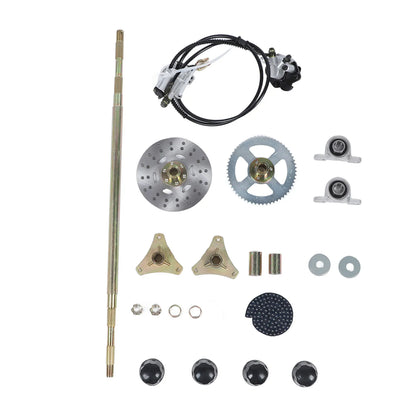 Go Kart Rear Axle Assembly  Construction 29in Axle Length Brake Disc Caliper Assembly for 50cc 70cc 90cc ATV Quads