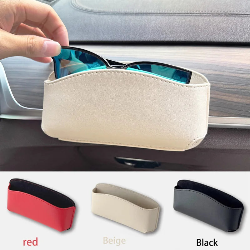 Auto Eyeglasses Organizer Box Adhesive Multifunctional pu leather car instrument panel installation for  Keys, Phones, Earphones