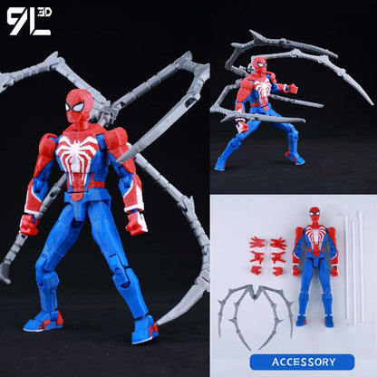 9L3D Printed Lucky Dummy 13 Spider-Man 3D Printed Action Figure, Multi-Jointed Poseable Anime Model, Collectible Gift for Fans