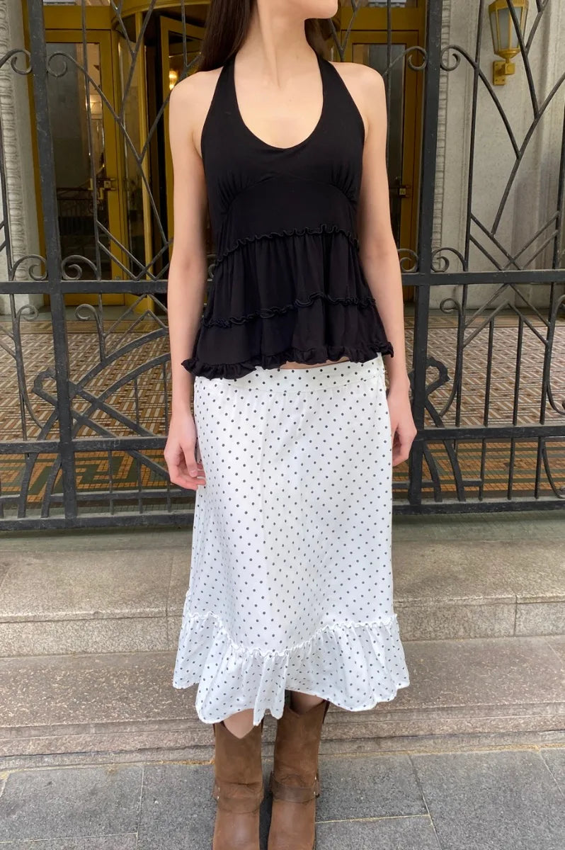 Brandy Melville Pure Cotton Three-Button Base Layer Vest Sweet Style V-Neck Sleeveless Tank Top for Women Spring Summer