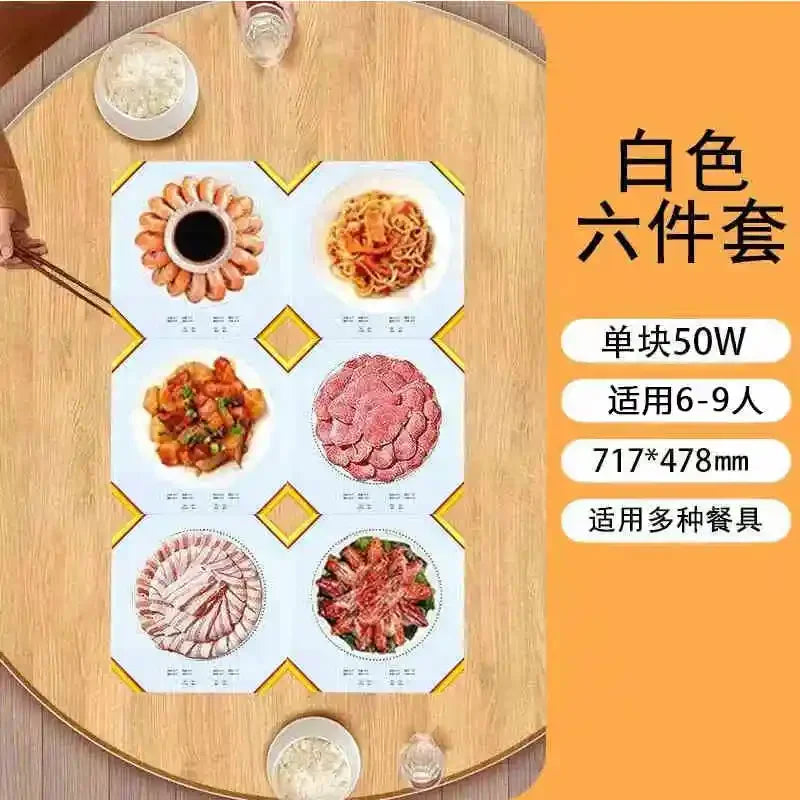 220V Electric Heating Board Home Appliance Splice Stackable Heat Preservation Automatic Thermostatic Desktop Warm Dishes Board