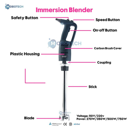 Commercial Immersion Blender Electric Hand Stick Blender Mixer Cuisine Immersion Blender