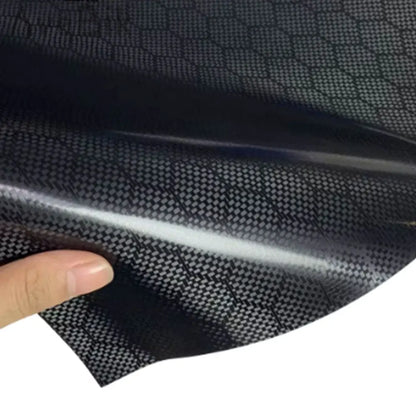 Retail Hexagonal Honeycomb Carbon Fiber Black Football Pattern Sticker Vinyl Car Wrap Foil Self Adhesive with Air Bubble Free