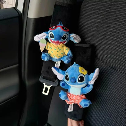 Stitch Car Seat Belt Cover Kawaii Car Accessories Interior Shoulder Cover Child Protective Wear-Resistant for Auto Safety Belts