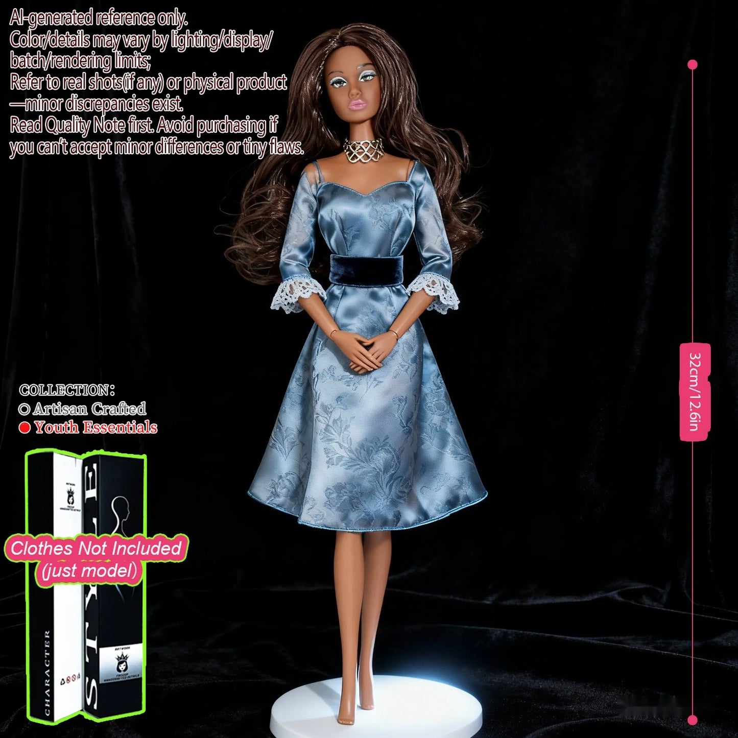 1/6 Scale 12-Joint BJD Doll, Realistic Changeable Makeup, Premium Craft Display (No Clothing)
