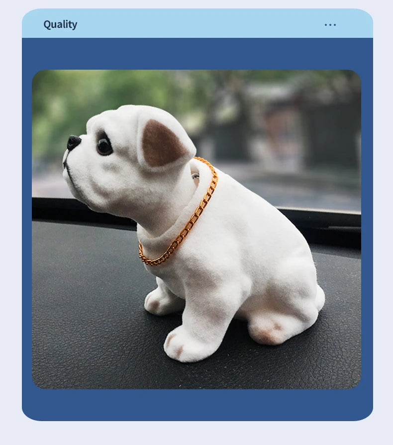 Nodding Dog Moving Head Husky Resin Imitation Dog Toy Dashboard Decoration Cute Auto Parts Car Accessories Funny Ornaments