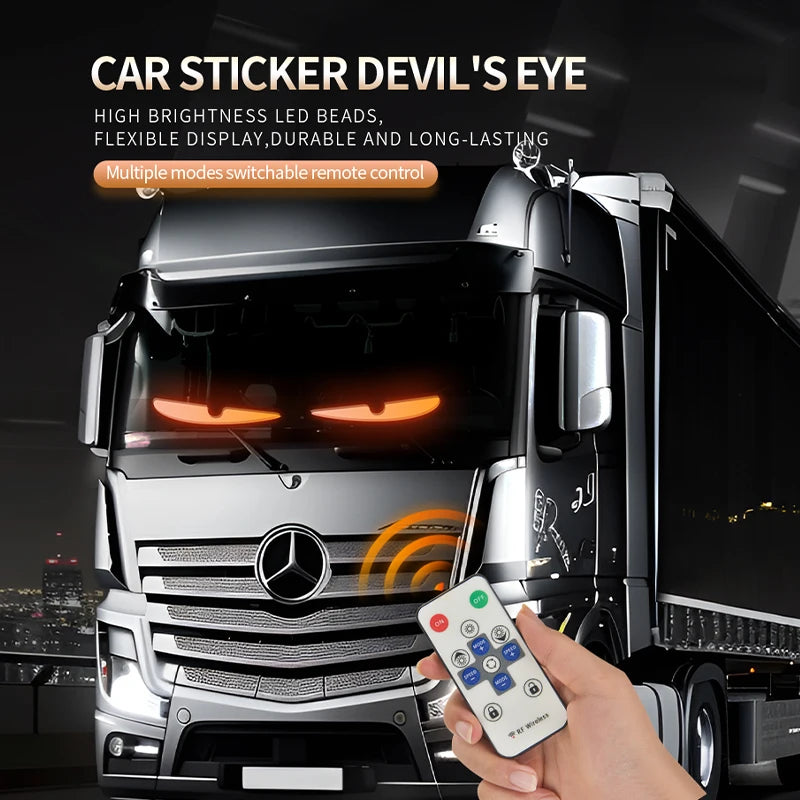 12V-24V Truck Decoration Atmosphere Light Devil's Eye flexible LED screen Video-driven Extra large smart decor light Accessories