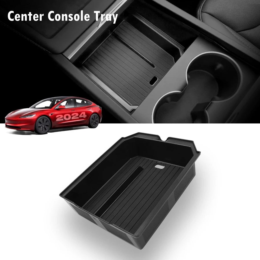 For Tesla Model Y 2025 2026 Center Console Organzier Tray Model 3 Highland 24-26 Armrest Box Hidden Storage Box Cup Holder