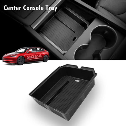 For Tesla Model Y 2025 2026 Center Console Organzier Tray Model 3 Highland 24-26 Armrest Box Hidden Storage Box Cup Holder