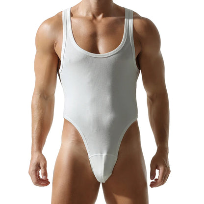 Men's Body Shaping Bodysuit Solid Color High Elastic Fitness Beauty Gymnastics Sports Fashion Tight Fit Bottoming Vest