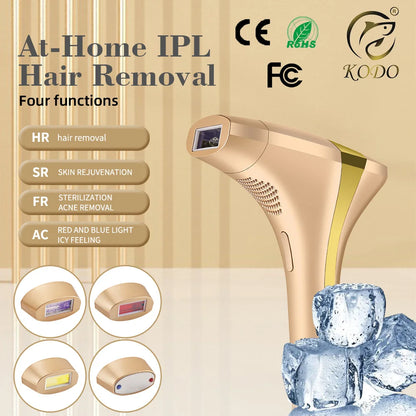 KODO 2026 High-end customization ice Laser Hair removal Laser Epilator Permanent IPL Painless Photoepilator 4 in 1 face and body