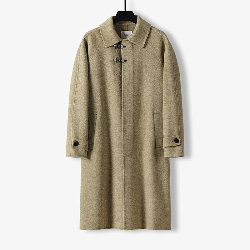Men High Quality Autumn Winter Wool Coat Long Trench Coat Men