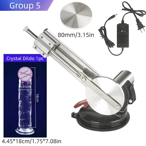 Reciprocating Sex Machine Dildo Stroke 65mm Mini Telescopic Sex Machine with Dildo Masturbation Sexual Kits with 80mm Plate