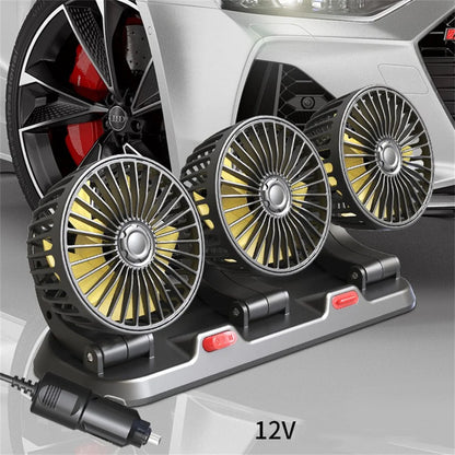 12v Automotive fan Car Fan 24v 360° Adjustable 3 Head Air Fan Low Noise Multifunctional Temporary Parking Card Auto Vehicles fan