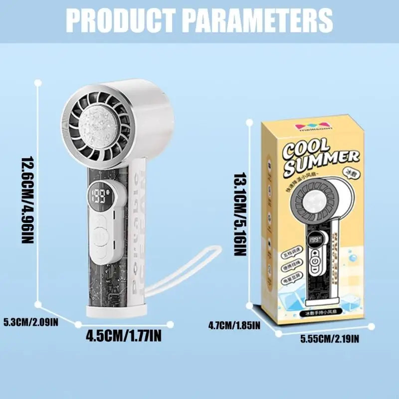 Portable Handheld Fan Rechargeable Clear Shell Cooling Fan for Outdoor Activities, Travel, Working Easy to Carry