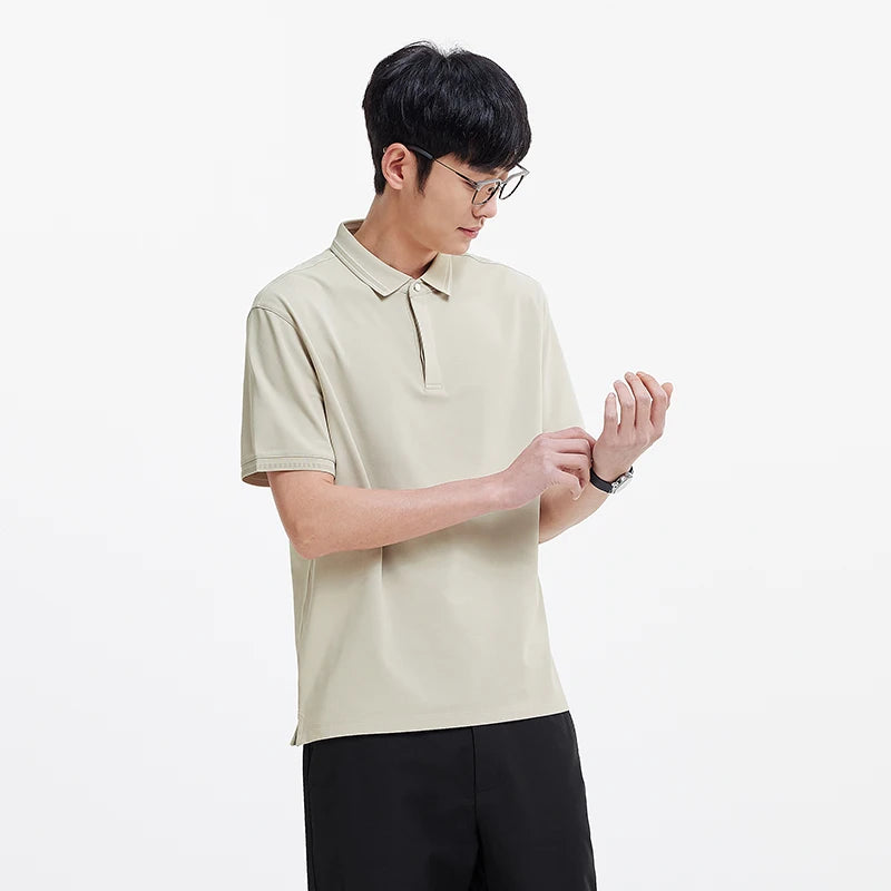 Semir Men Polo Shirt Mulberry Silk Texture Business Basic Knit 2026 Summer Casual Style Soft Lightweight Office Wear Top