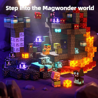 Magnetic Building Blocks Mine World Magnet The End Ender Head Forest Cabin Cubes Set STEM Sensory Brick Cube Toys Children Gift