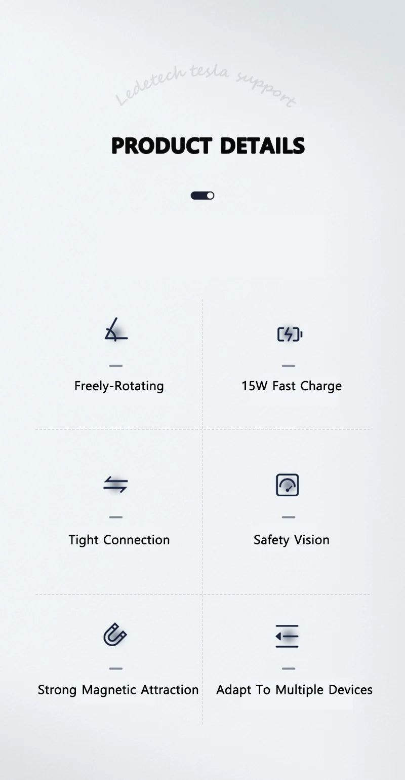 VASTZ Adjustable Wireless Charger Mobile Phone Mount Central Control Screen Magnetic Car Cell Phone Holder For Tesla Model 3 Y