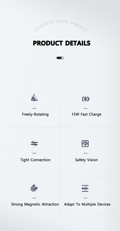VASTZ Adjustable Wireless Charger Mobile Phone Mount Central Control Screen Magnetic Car Cell Phone Holder For Tesla Model 3 Y