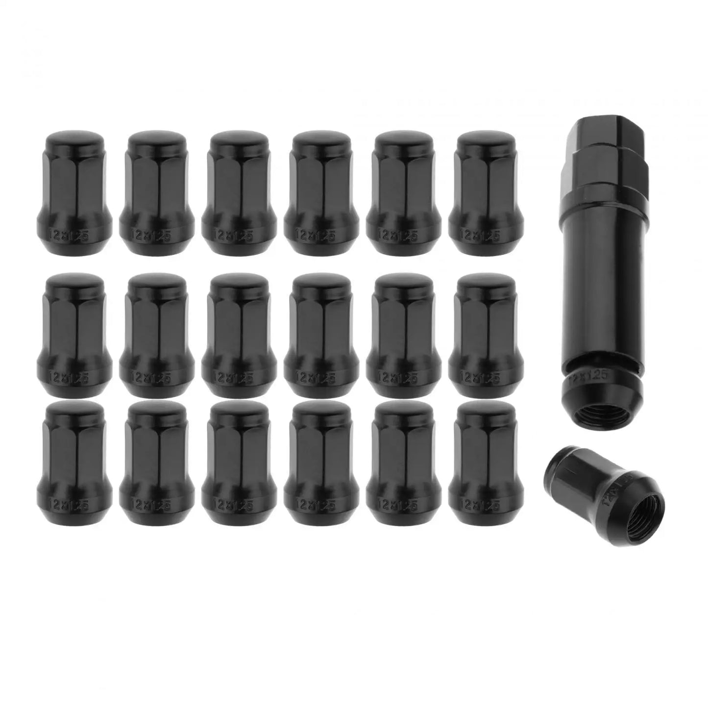 Wheel Lug Nuts Replacement Set M12 Cold Forged Carbon Steel Socket Key for Automotive Tire Maintenance