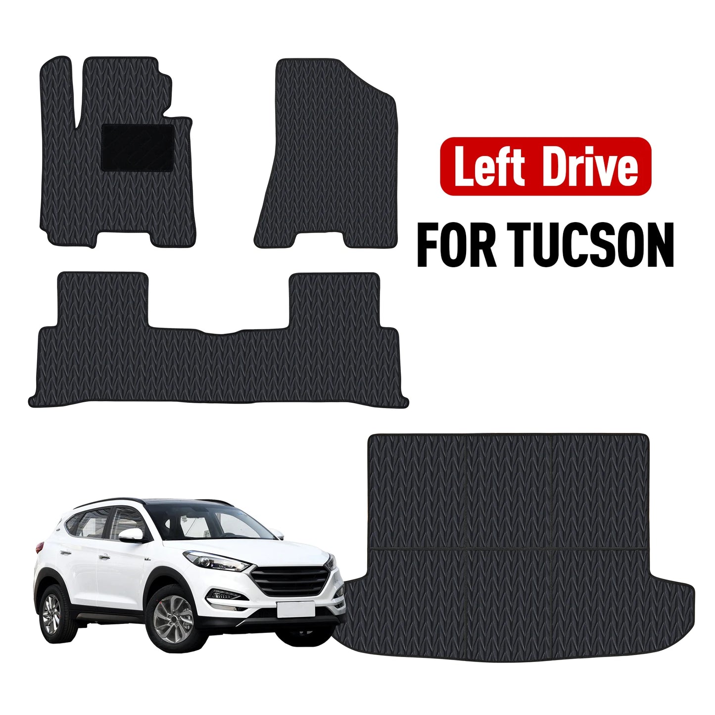 Custom car floor mat For Hyundai Tucson 2016-2018 Floor Mats All Weather Trunk Mats Floor Waterproof Non-Slip Cargo Liners Pad