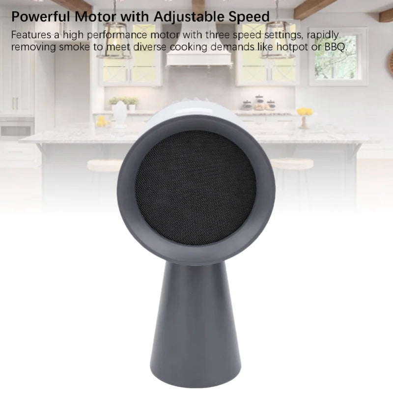 3 Speeds Quiet Desktop Kitchen Exhaust Fan Portable Range Hood Negative Ion Cooling Filter Detachable Oil Collection Box