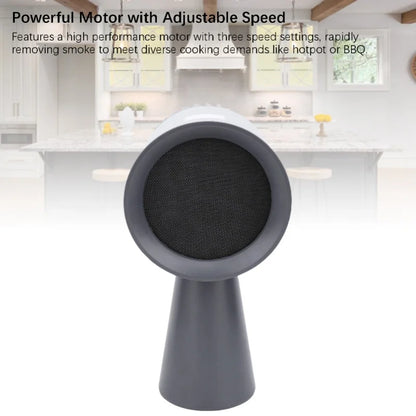 3 Speeds Quiet Desktop Kitchen Exhaust Fan Portable Range Hood Negative Ion Cooling Filter Detachable Oil Collection Box